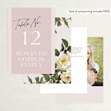 "Marry You" - Table Numbers in Blush by Design Lotus - Back of Card Options