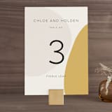 "Organic shapes" - Table Numbers in Mustard by Morgan Kendall - Front