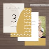 "Organic shapes" - Table Numbers in Mustard by Morgan Kendall - Back of Card Options