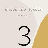 "Organic shapes" - Table Numbers in Mustard by Morgan Kendall - Detail