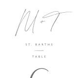 "Ethereal Names" - Table Numbers in Plum by Carolyn MacLaren - Detail