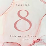 "opalescent" - Table Numbers in Chalcedony by Erin Deegan - Detail