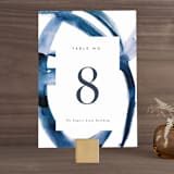 "Wedded Watercolor" - Table Numbers in Ocean by Mary Gaspar - Front