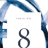 "Wedded Watercolor" - Table Numbers in Ocean by Mary Gaspar - Detail