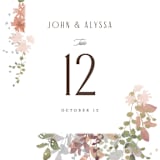 "Wesleyan Hill" - Table Numbers in Wildflower by Jennifer Wick - Detail