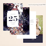 "Floral Cascade" - Table Numbers in Navy by Phrosné Barwood - Back of Card Options
