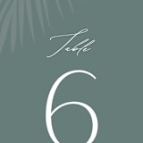 "Faded Palm" - Table Numbers in Mist by Lauren Chism - Detail