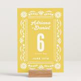 "Pretty Picado" - Table Numbers in Sunshine by Jessie Steury - Displayed (stand not included)