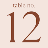 "There Will Be a Party" - Table Numbers in Terra Cotta by Amy Payne - Detail