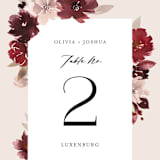 "Emyn" - Table Numbers in Burgundy by Itsy Belle Studio - Detail