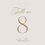 "Emblem" - Table Numbers in Champagne by Everett Paper Goods - Detail