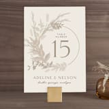 "Preserved Fall Botanicals" - Table Numbers in Linen by Erin Deegan - Front