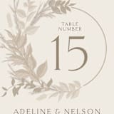 "Preserved Fall Botanicals" - Table Numbers in Linen by Erin Deegan - Detail