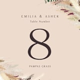 "Bohemian Pampas" - Table Numbers in Sand by Kaydi Bishop - Detail