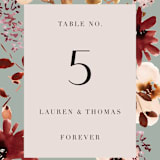 "Serenata" - Table Numbers in Sage by Petra Kern - Detail