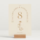 "Floral Type Arch" - Table Numbers in Cream by Baumbirdy - Displayed (stand not included)