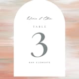 "Painted Leaves" - Table Numbers in Coconut by Owl and Toad - Detail