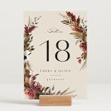 "poetique" - Table Numbers in Autumn by Kate Ahn - Displayed (stand not included)