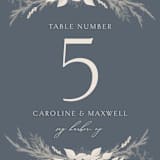 "Winter White Botanicals" - Table Numbers in Slate by Erin Deegan - Detail