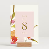 "colorwash floral" - Table Numbers in Blossom by Angela Marzuki - Displayed (stand not included)