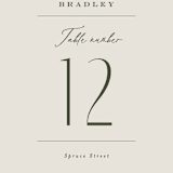 "Moderne" - Table Numbers in Graphite by Everett Paper Goods - Detail