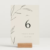 "Waldorf" - Table Numbers in Taupe by Kelly Schmidt - Displayed (stand not included)