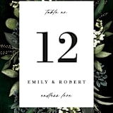 "Forest Finds" - Table Numbers in Emerald by Susan Moyal - Detail
