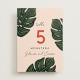"Tropical Oasis" - Table Numbers in Coral by Joanna Griffin - Front