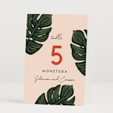 "Tropical Oasis" - Table Numbers in Coral by Joanna Griffin - Folded
