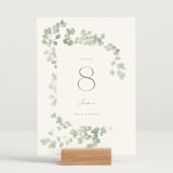 "Vining" - Table Numbers in Eucalyptus by Kristie Kern - Displayed (stand not included)