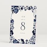 "brushstrokes in bloom" - Table Numbers in Indigo by Angela Marzuki - Folded