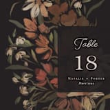 "Fall Garden Bouquet" - Table Numbers in Rust by Grace Kreinbrink - Detail