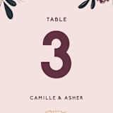 "Wild Peonies" - Table Numbers in Blush by Cindy Reynolds - Detail