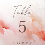 "Delicate brushstrokes" - Table Numbers in Blush by Lucrecia Caporale - Detail