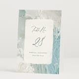 "Tidal Wave" - Table Numbers in Aqua by Hooray Creative - Folded