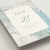 "Tidal Wave" - Table Numbers in Aqua by Hooray Creative - Detail