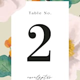 "Floral Splash" - Table Numbers in Wheat by Keen Peachy - Detail