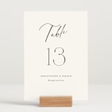 "Beautifully Scripted" - Table Numbers in Pearl by Hooray Creative - Displayed (stand not included)