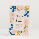 "Blossoms Abound" - Table Numbers in Cobalt by Genna Blackburn - Folded