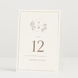 "Monogrammed" - Table Numbers in Taupe by Chris Griffith - Folded