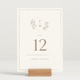 "Monogrammed" - Table Numbers in Taupe by Chris Griffith - Displayed (stand not included)