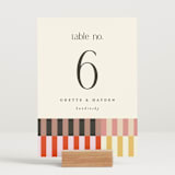 "Quilted Grid" - Table Numbers in Petal by Morgan Kendall - Displayed (stand not included)