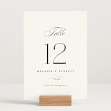 "Pearl" - Table Numbers in Chantilly by Jessica Williams - Displayed (stand not included)