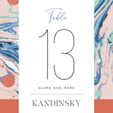 "Mod Marble" - Table Numbers in Maraschino by A Real Peach Studio - Detail
