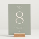 "Soft Arch" - Table Numbers in Sage by Erica Krystek - Displayed (stand not included)