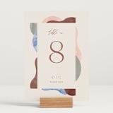 "Deconstruct" - Table Numbers in Coastal by Pixel and Hank - Displayed (stand not included)