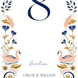 "modern folk" - Table Numbers in Blush by GeekInk Design - Detail