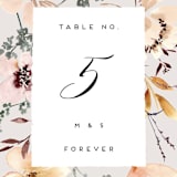 "Sonnet" - Table Numbers in Almond by Petra Kern - Detail