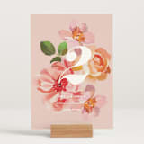 "July Garden" - Table Numbers in Petal by Olivia Kanaley Inman - Displayed (stand not included)