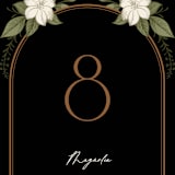 "Vintage Print" - Table Numbers in Licorice by GeekInk Design - Detail